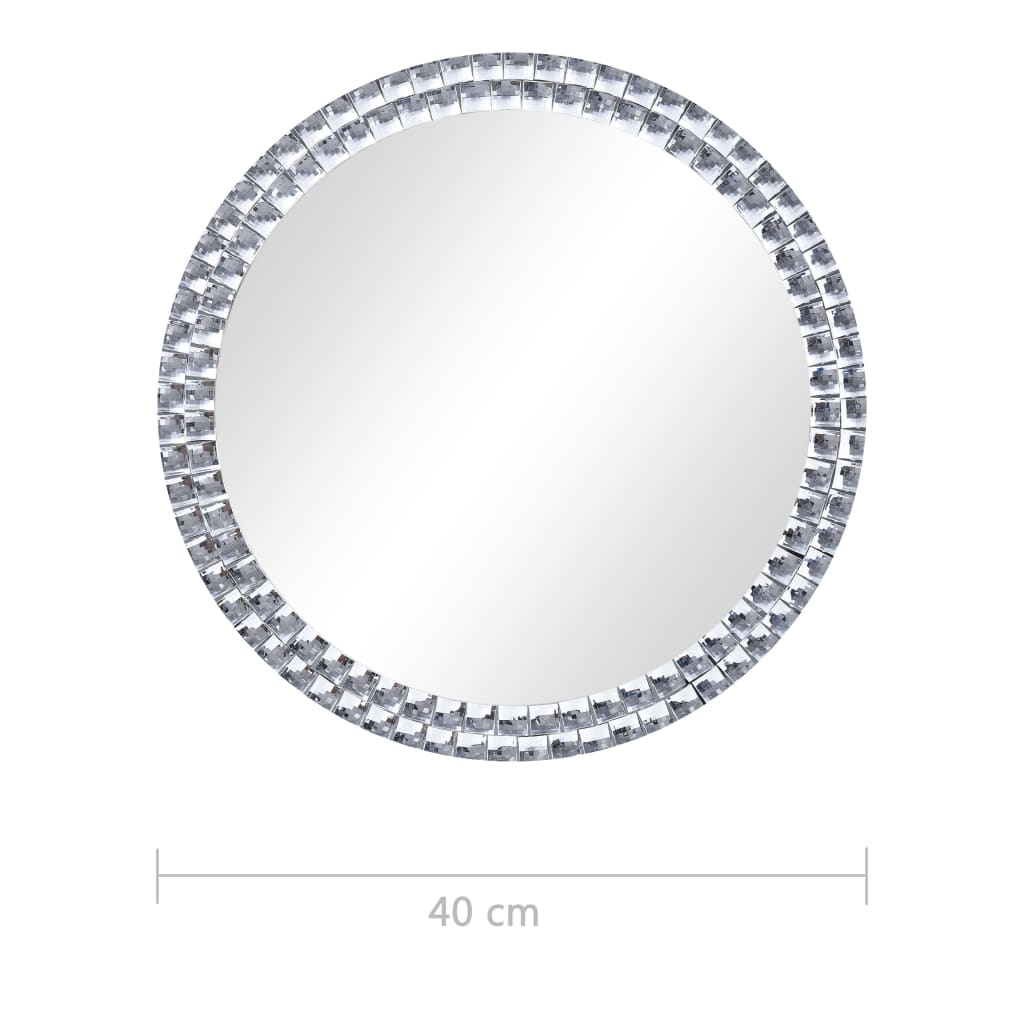 vidaXL Specchio da Parete 40 cm in Vetro Temperato