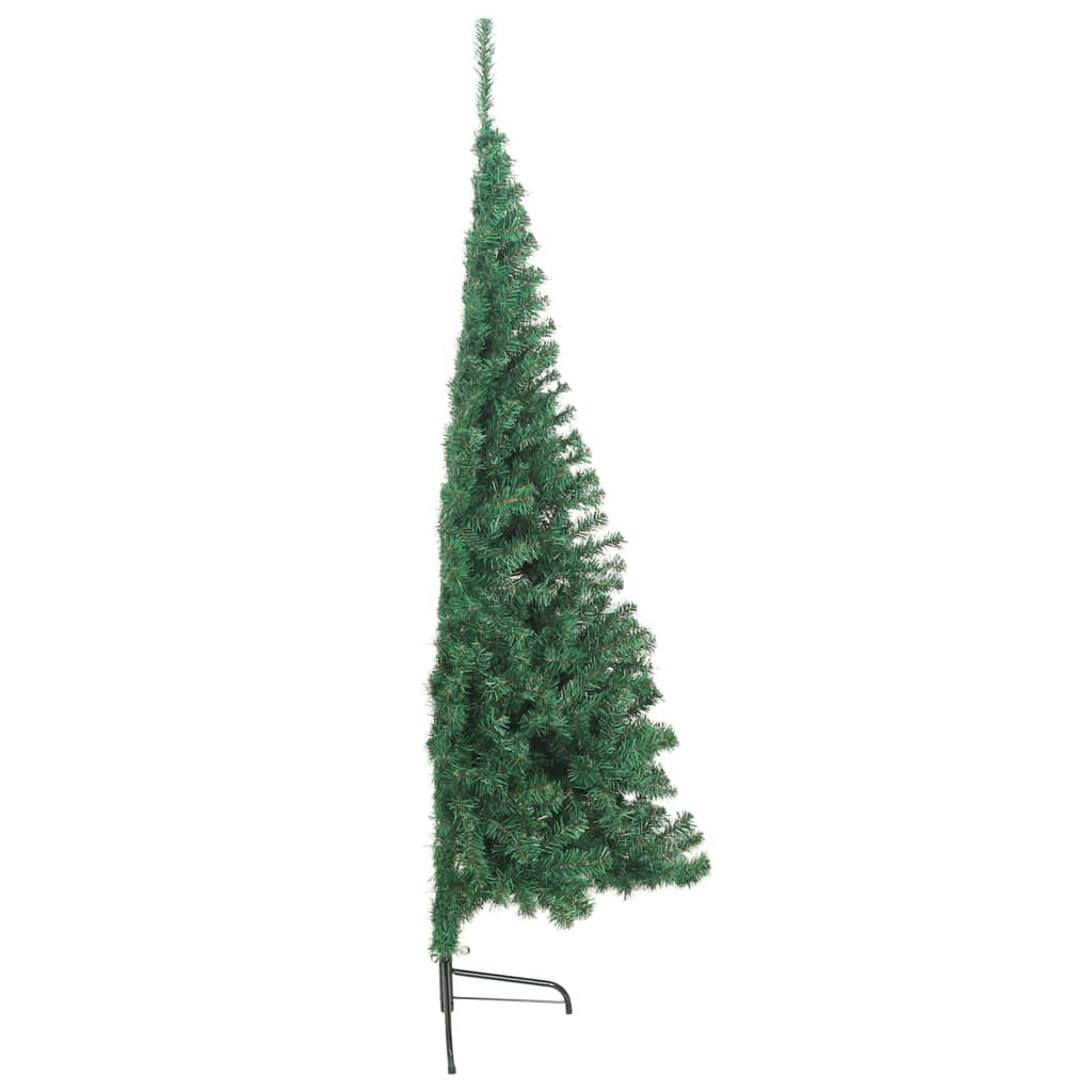 vidaXL Albero di Natale Artificiale Metà con Supporto Verde 180 cm PVC