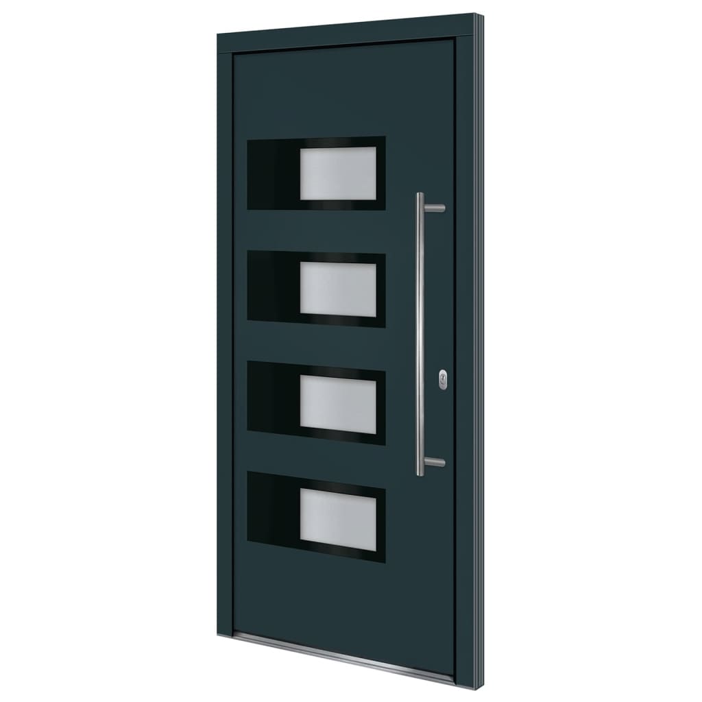 vidaXL Porta Ingresso Antracite 100x210 cm in Alluminio e PVC