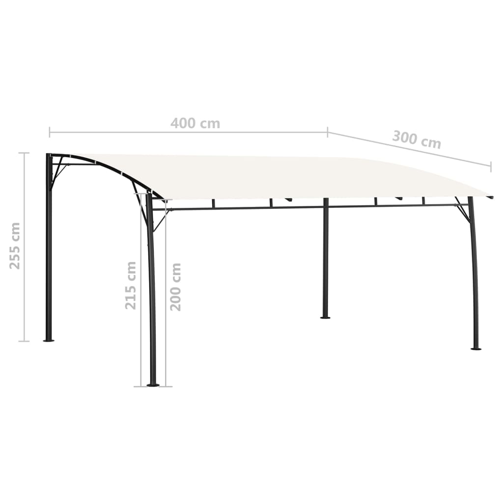 vidaXL Tenda Parasole da Giardino 4x3x2,55 m Crema