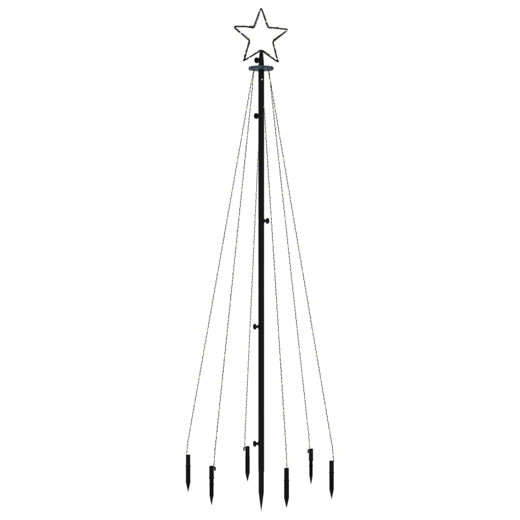 vidaXL Albero di Natale con Puntale Bianco Caldo 108 LED 180 cm