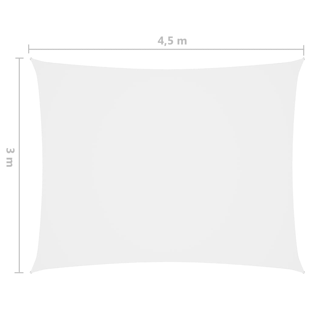 vidaXL Parasole a Vela Oxford Rettangolare 3x4,5 m Bianco