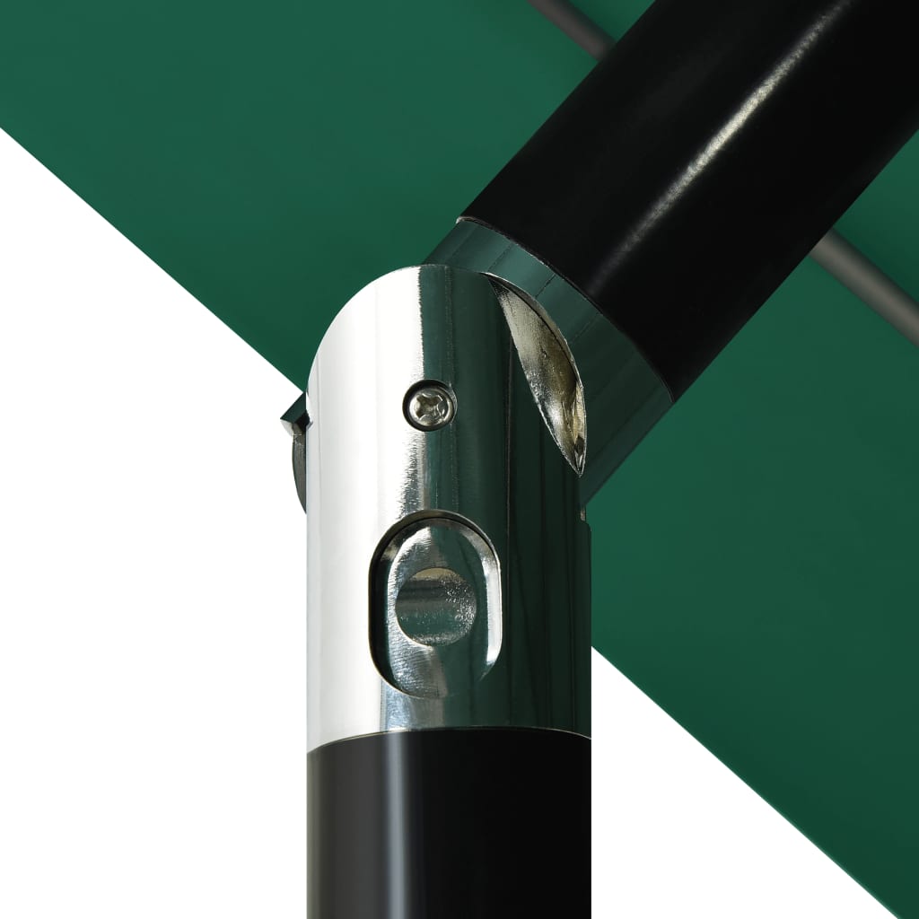 vidaXL Ombrellone a 3 Livelli con Palo in Alluminio Verde 3,5 m