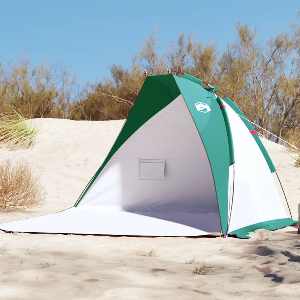 vidaXL Tenda da Spiaggia Verde Mare 268x223x125 cm in Poliestere 185T