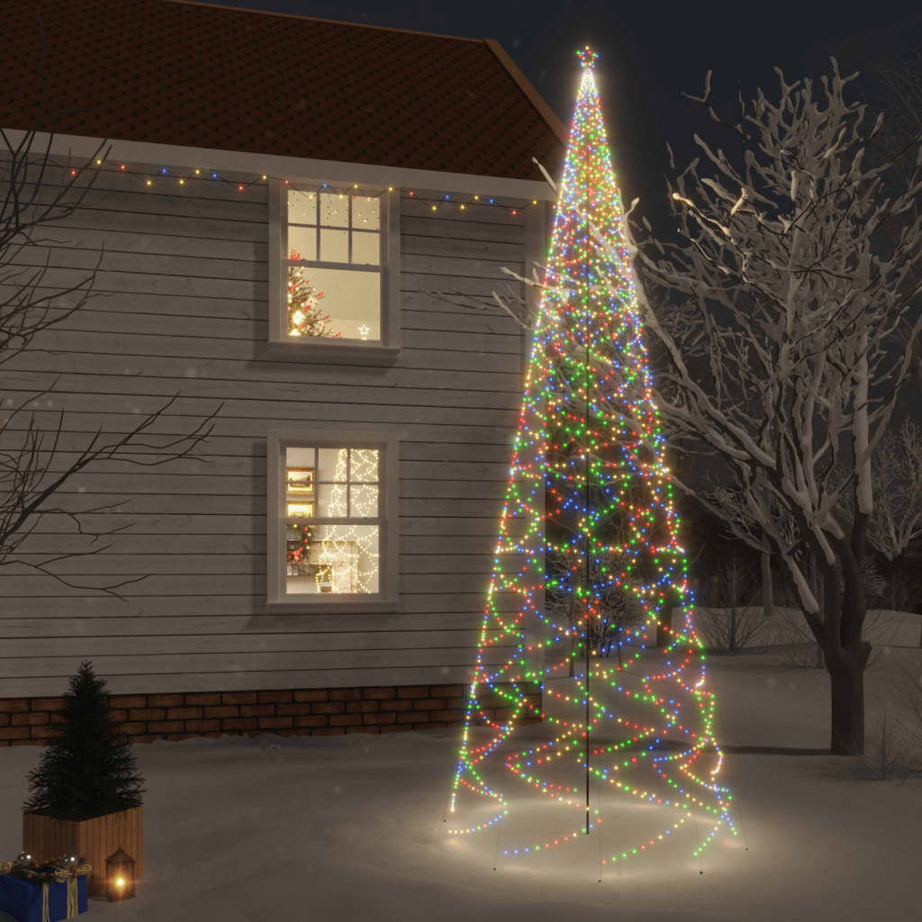 vidaXL Albero di Natale con Puntale Colorato 3000 LED 800 cm
