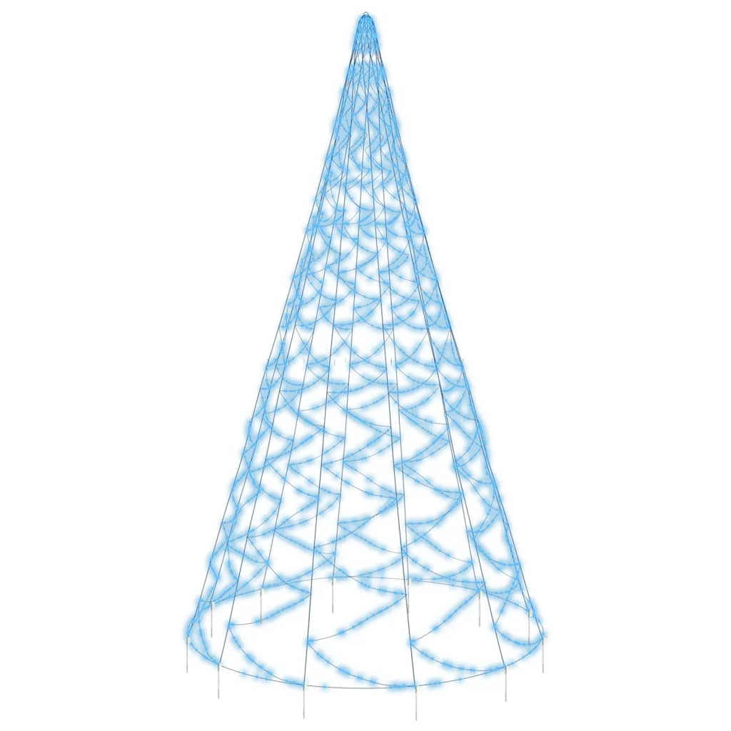 vidaXL Albero di Natale Pennone Blu 1400 LED 500 cm