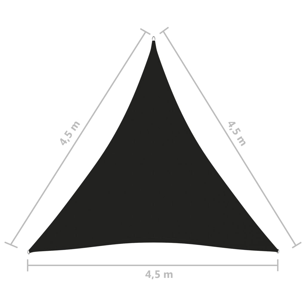 vidaXL Parasole a Vela Oxford Triangolare 4,5x4,5x4,5 m Nero