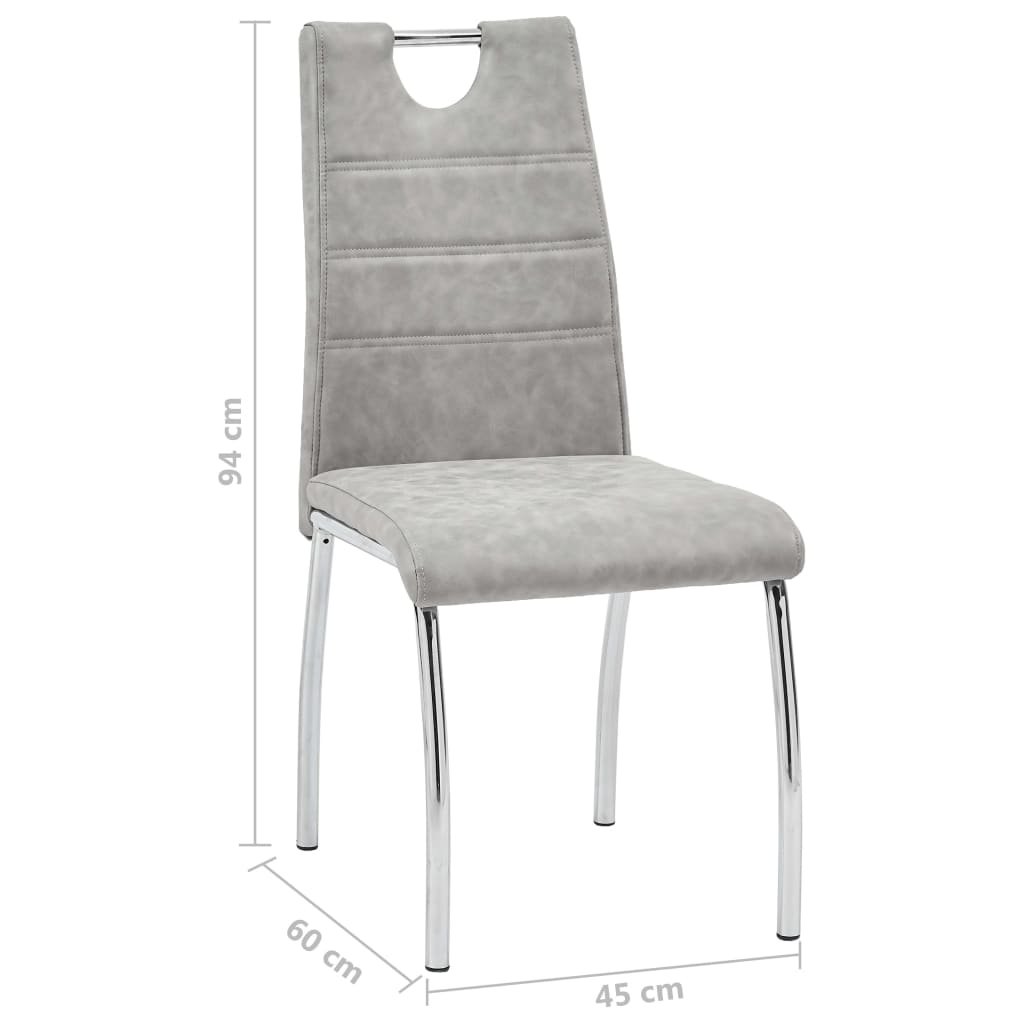 vidaXL Set Sala da Pranzo 5 pz in Similpelle Grigio Chiaro