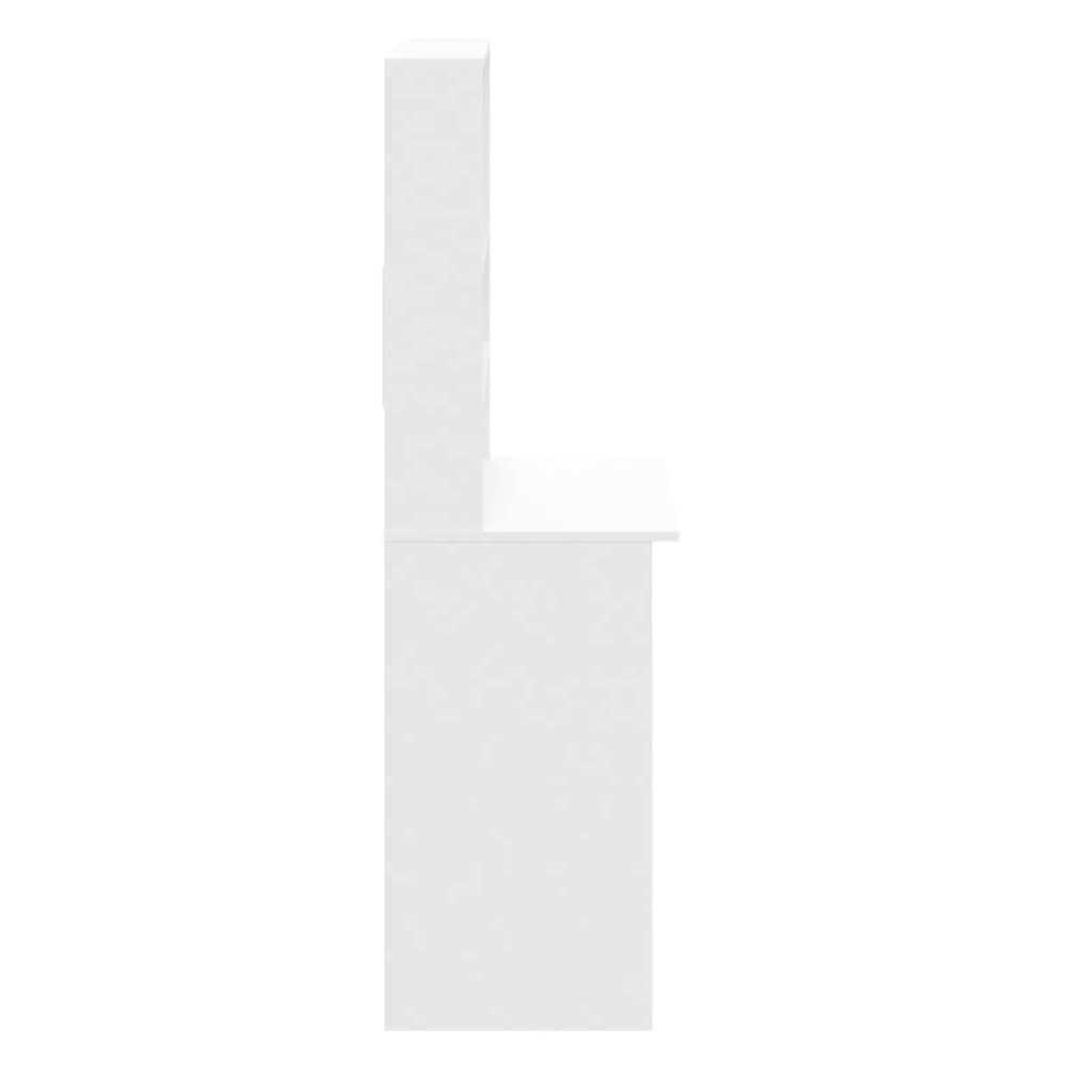 vidaXL Scrivania con Mensole Bianca 102x45x148 cm in Legno Multistrato