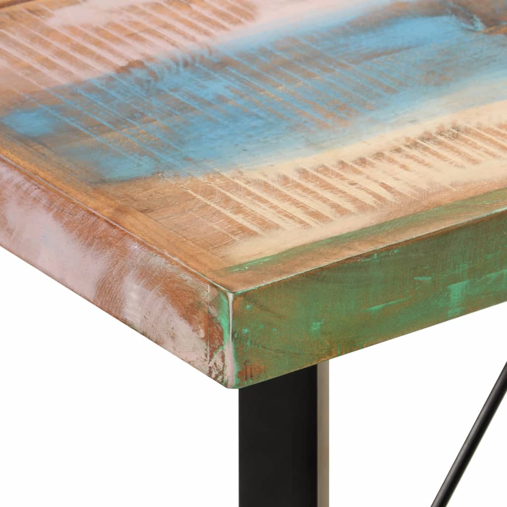 vidaXL Tavolino da Bar 150x70x107cm Legno Massello di Recupero e Ferro