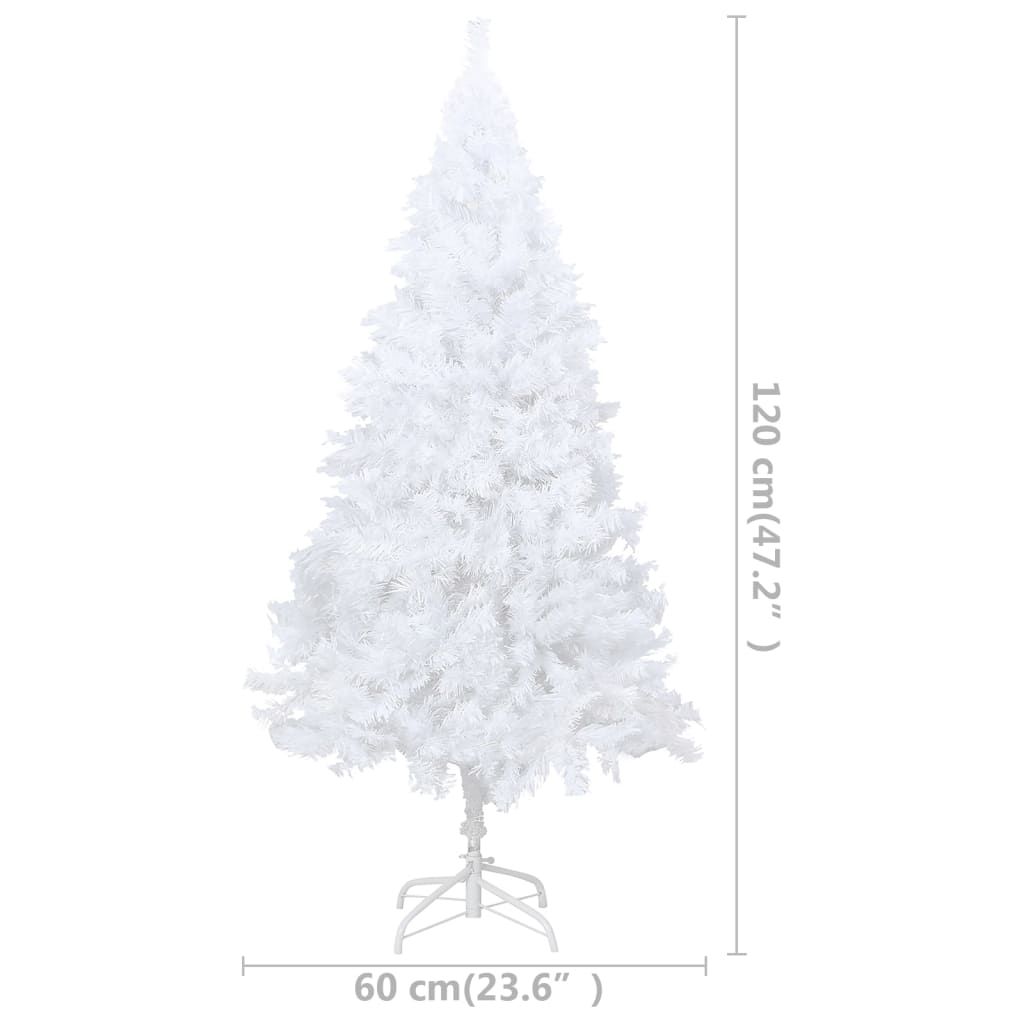 vidaXL Albero di Natale Preilluminato con Palline Bianco 120 cm PVC