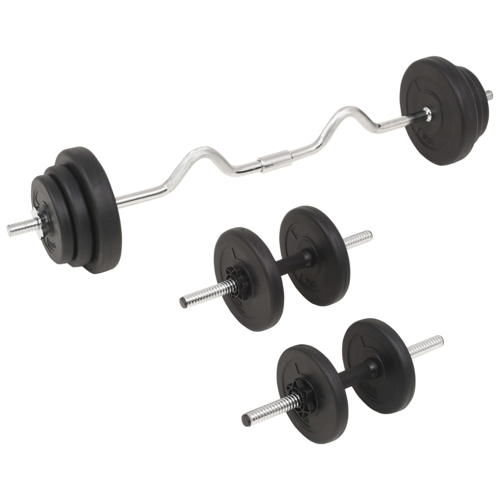 Kit Manubri Palestra 20 Kg Valigetta GORILLA SPORTS&reg; Set Bilanciere E Manubri - 100kg, Pesi Bilanciere Palestra Con Pesi 100kg