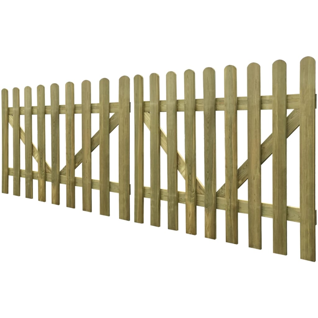 vidaXL Cancello per Steccato 2 pz in Legno Impregnato 300x120 cm
