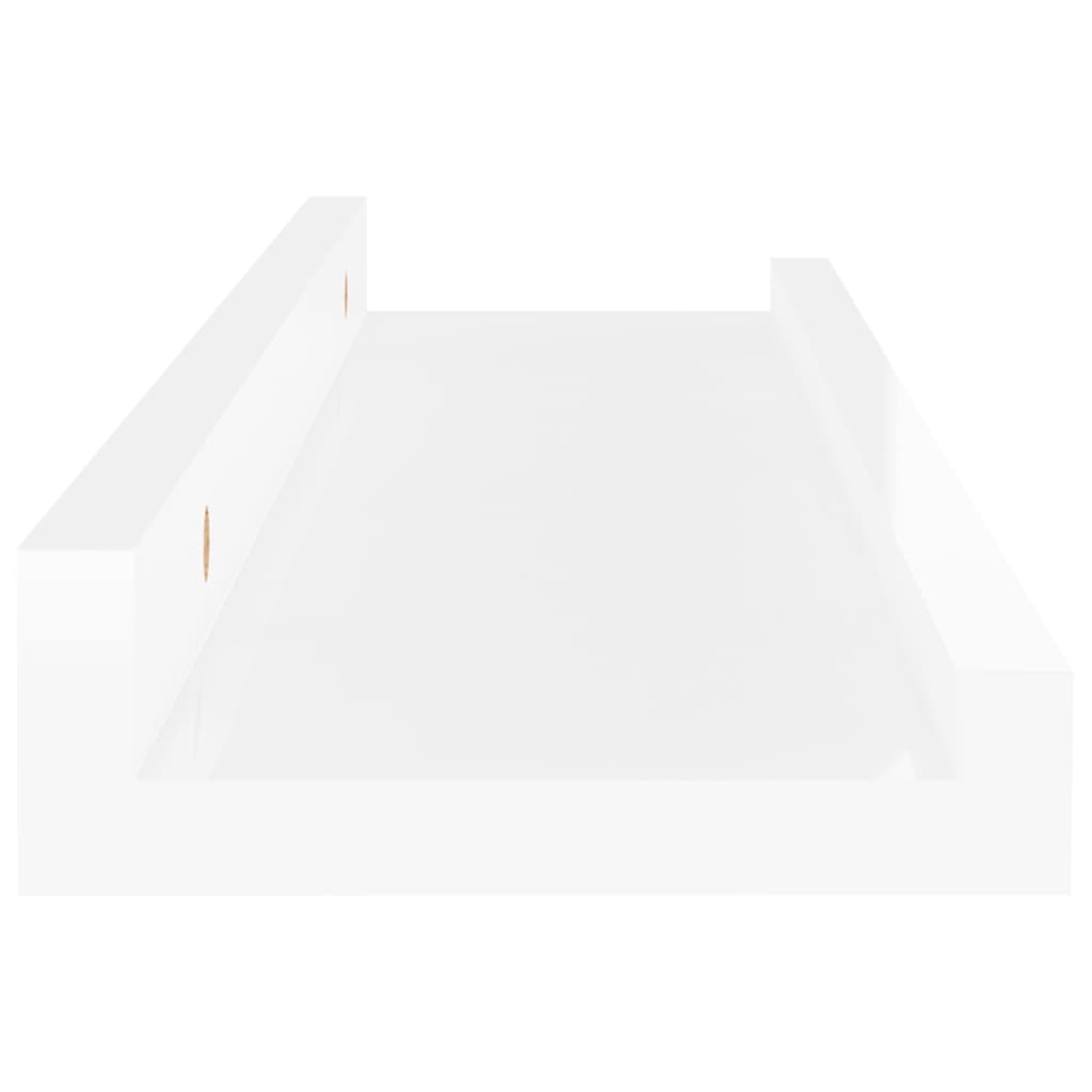 vidaXL Mensole da Parete 4 pz Bianco Lucido 40x9x3 cm