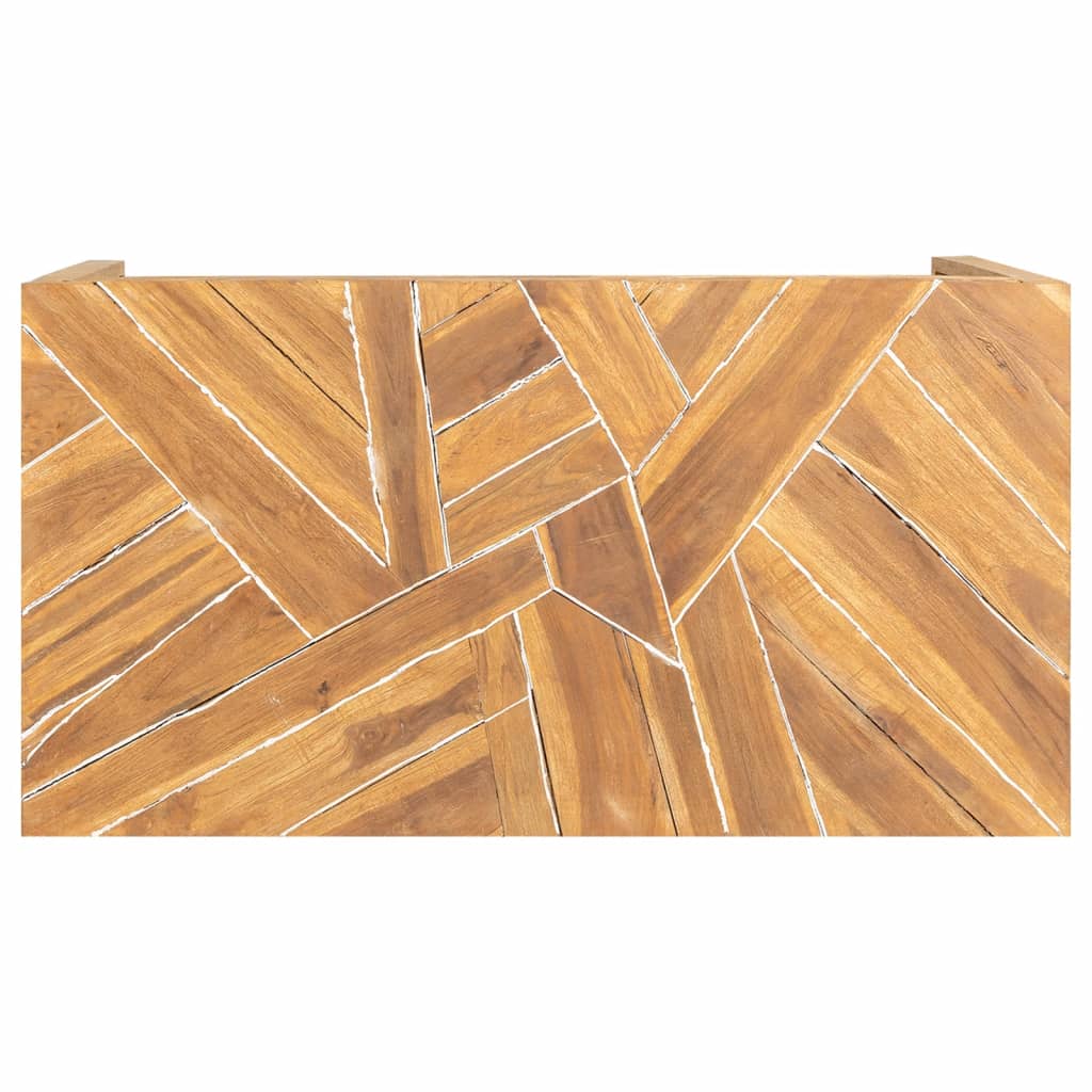 vidaXL Tavolino da Salotto Massello di Teak Stile Erosione 110x35x38cm