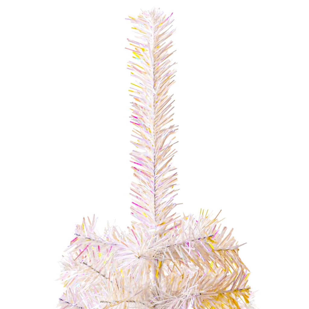 vidaXL Albero di Natale Artificiale Punte Iridescenti Bianco 150cm PVC