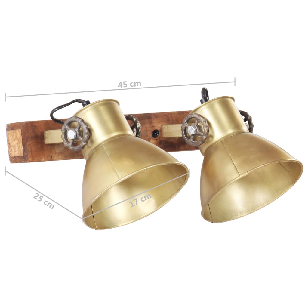 vidaXL Lampada da Parete in Stile Industriale Ottone 45x25 cm E27