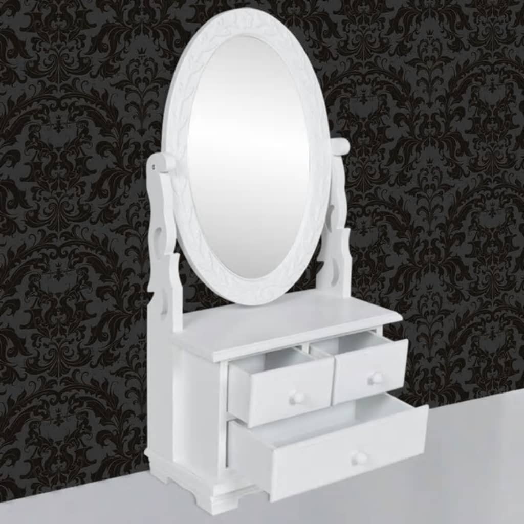 vidaXL Toletta con Specchio Oscillante Ovale in MDF