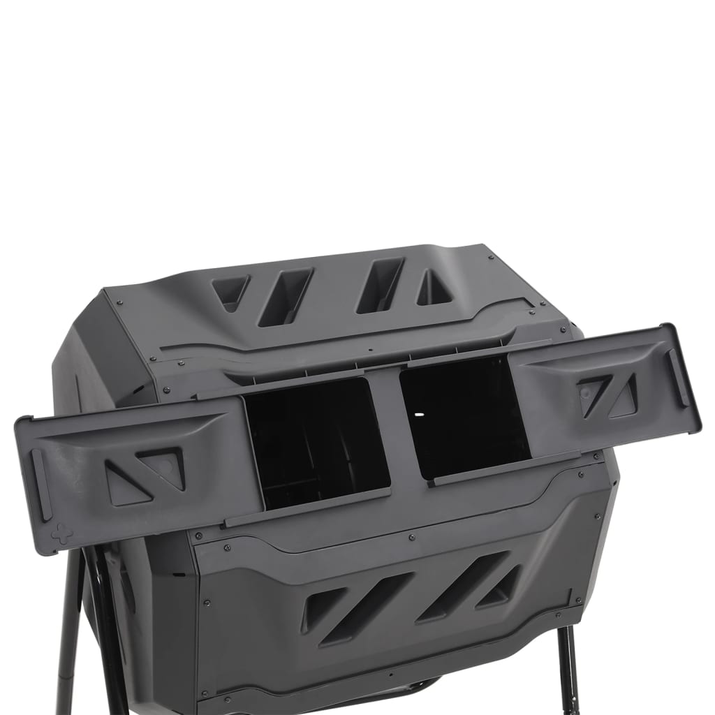 vidaXL Compostiera da Giardino Nera 73x64x95 cm da 160 L