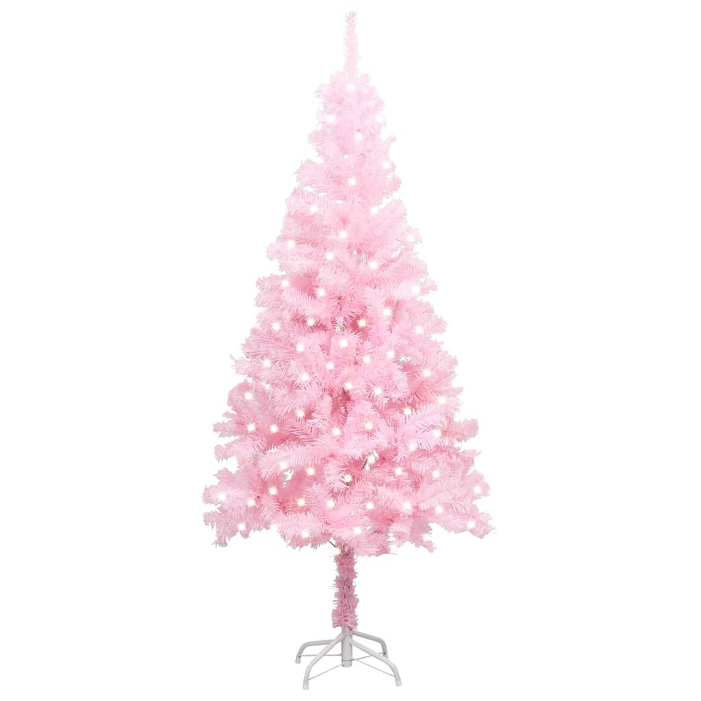 vidaXL Albero di Natale Preilluminato con Supporto Rosa 240 cm in PVC
