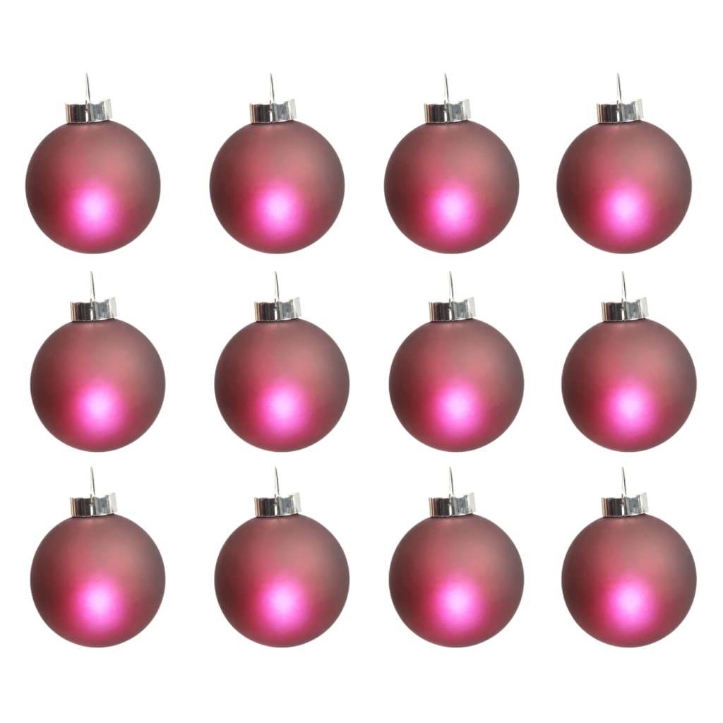 Palline Natale con luci LED (set da 12), rosse