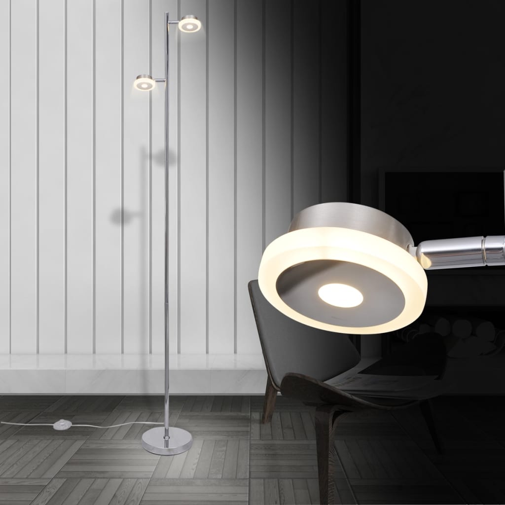 Lampada da terra regolabile con 2 lampadine a LED di 5 W