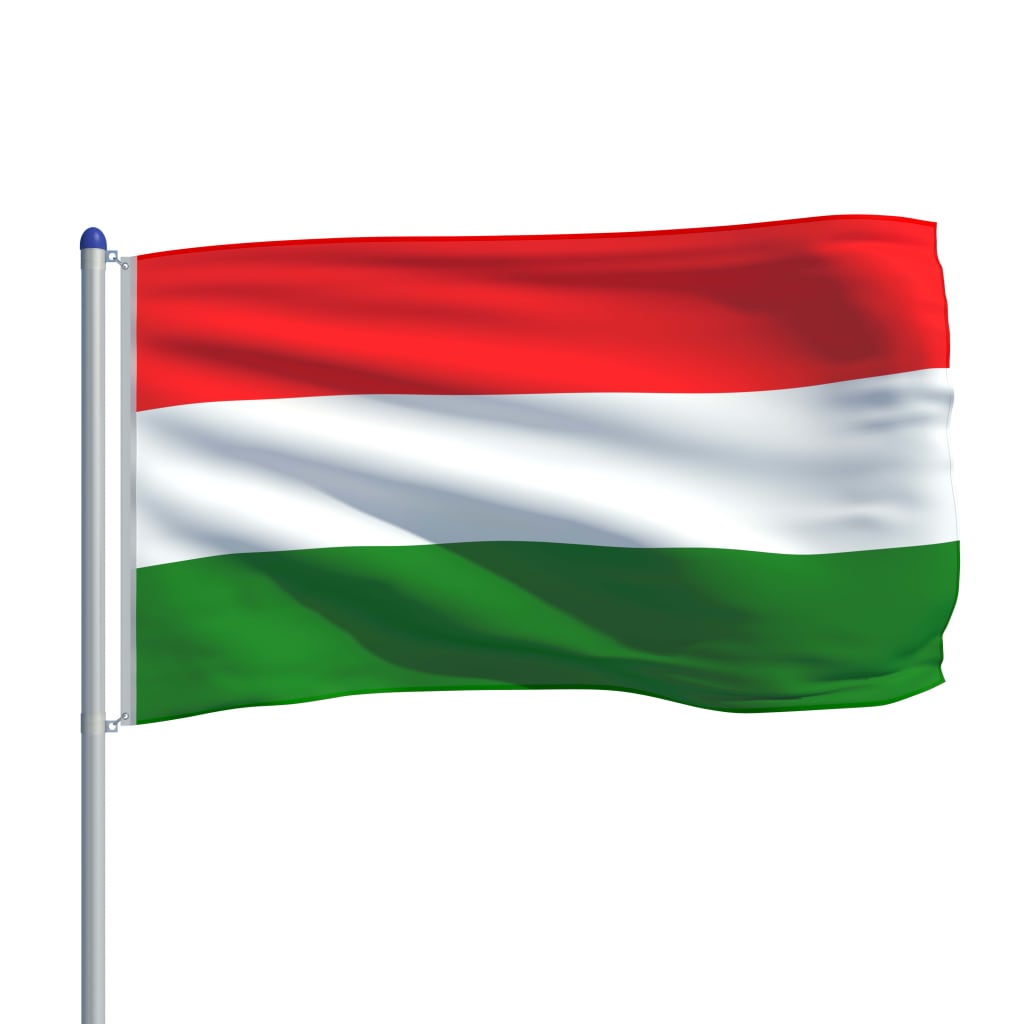 vidaXL Bandiera dell'Ungheria con Pennone in Alluminio 6 m