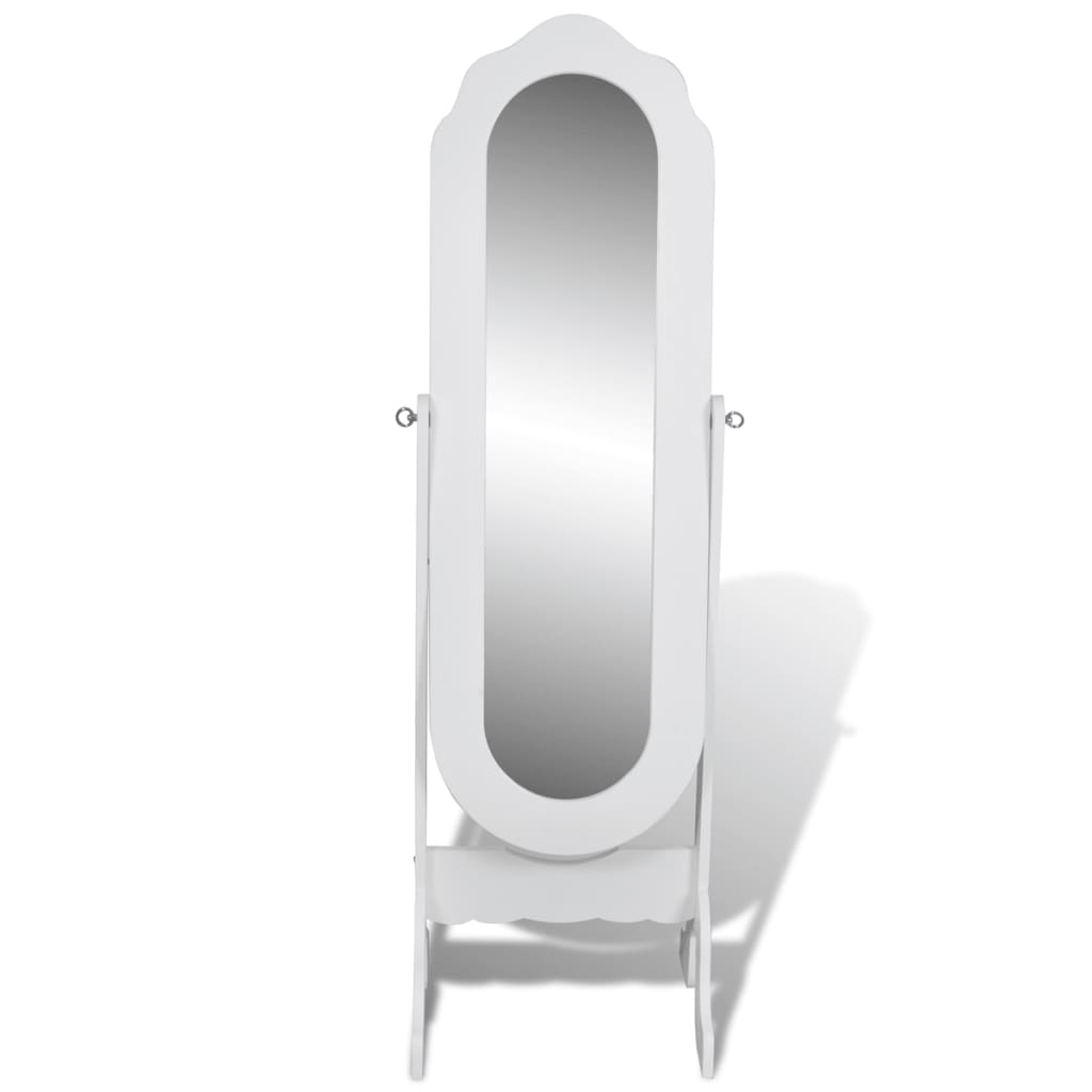 Goliraya Specchio Autoportante a Figura Intera Bianco Regolabile,Specchio da Terra Bianco,Specchio da Terra Grande,Specchio da Terra Camera da Letto 