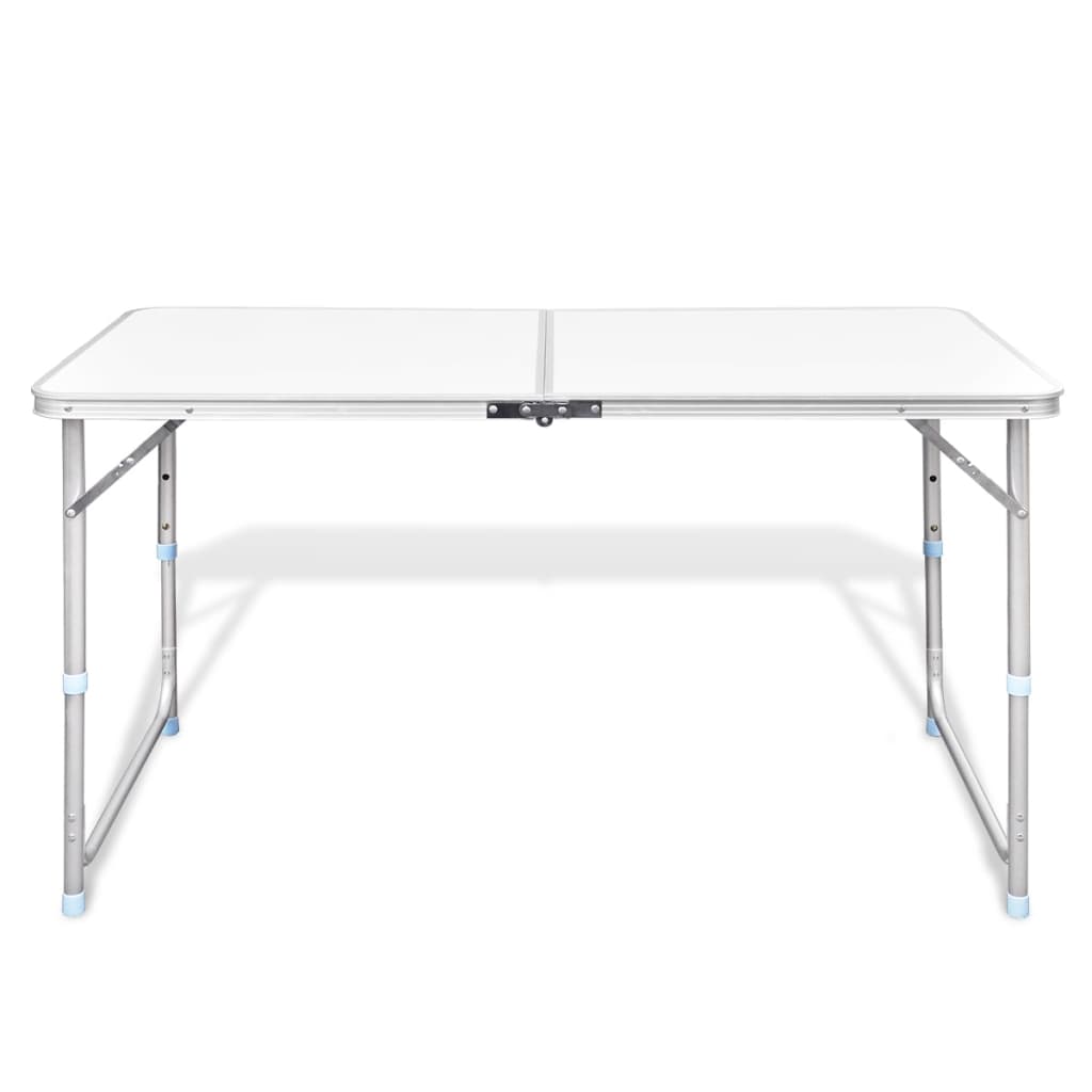 Tavolo da Campeggio Pieghevole Alluminio Altezza Regolabile 120 x 60cm