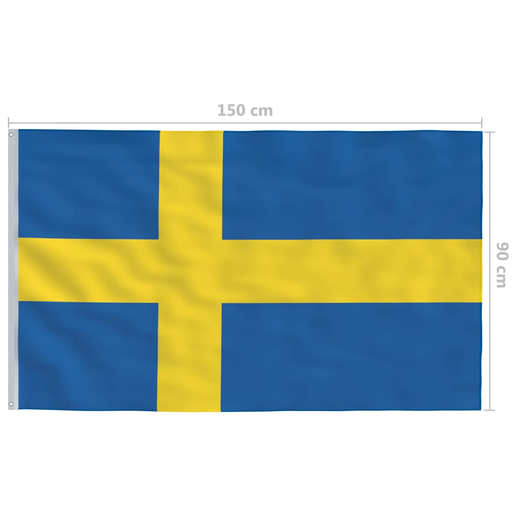 vidaXL Bandiera della Svezia 90x150 cm