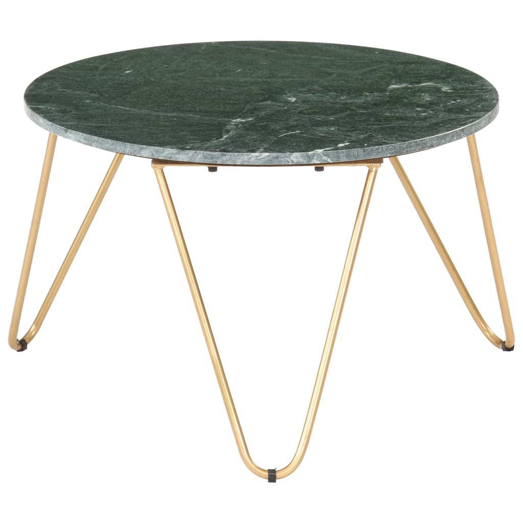 vidaXL Tavolino da Caffè Verde 65x65x42 cm Pietra Vera Testura Marmo