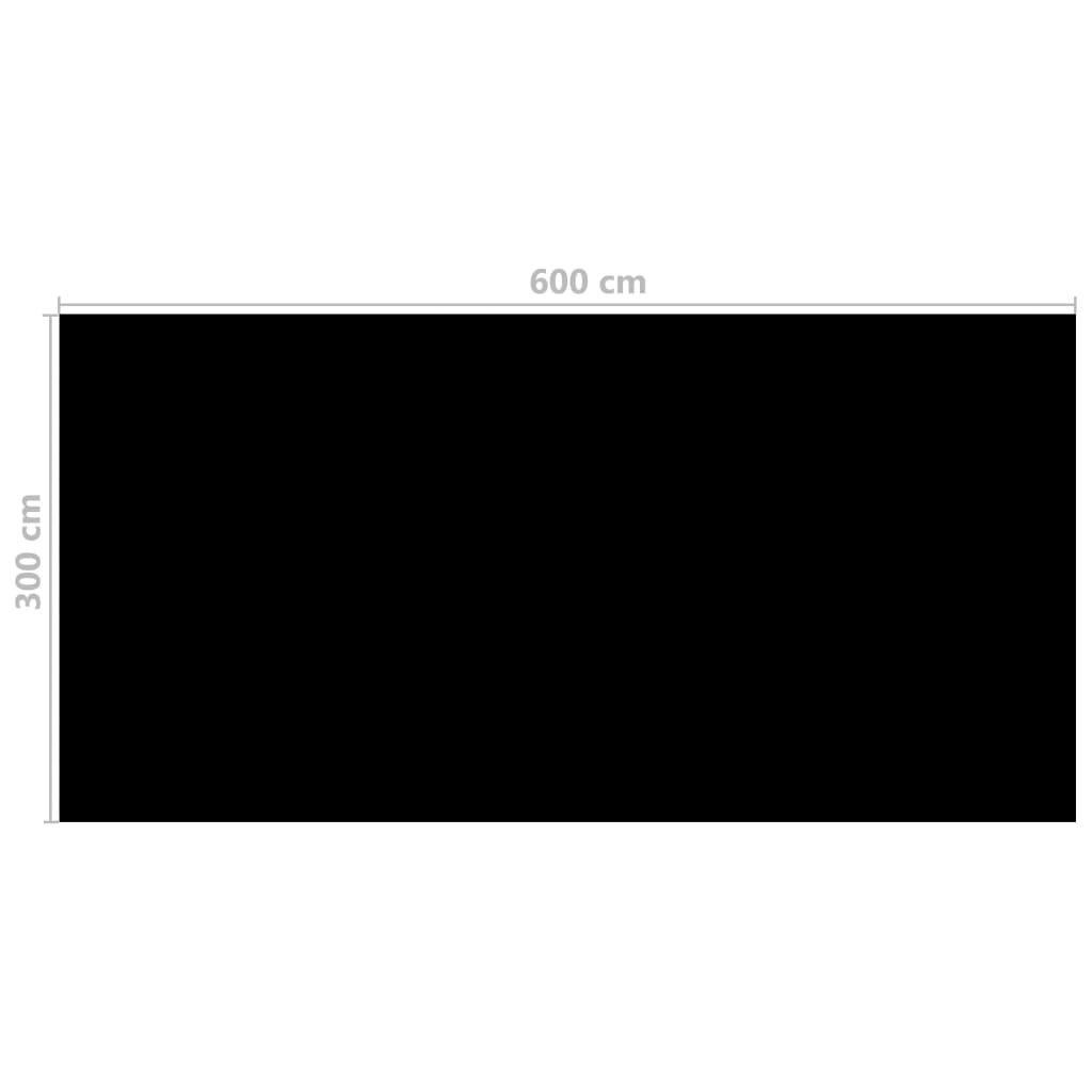 vidaXL Copertura per Piscina Nera 600x300 cm PE