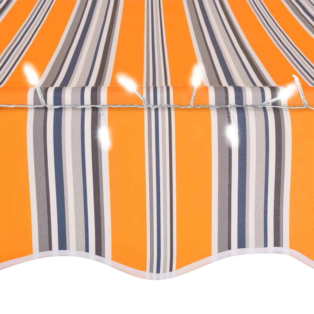 vidaXL Tenda da Sole Retrattile Manuale con LED 150 cm Gialla e Blu