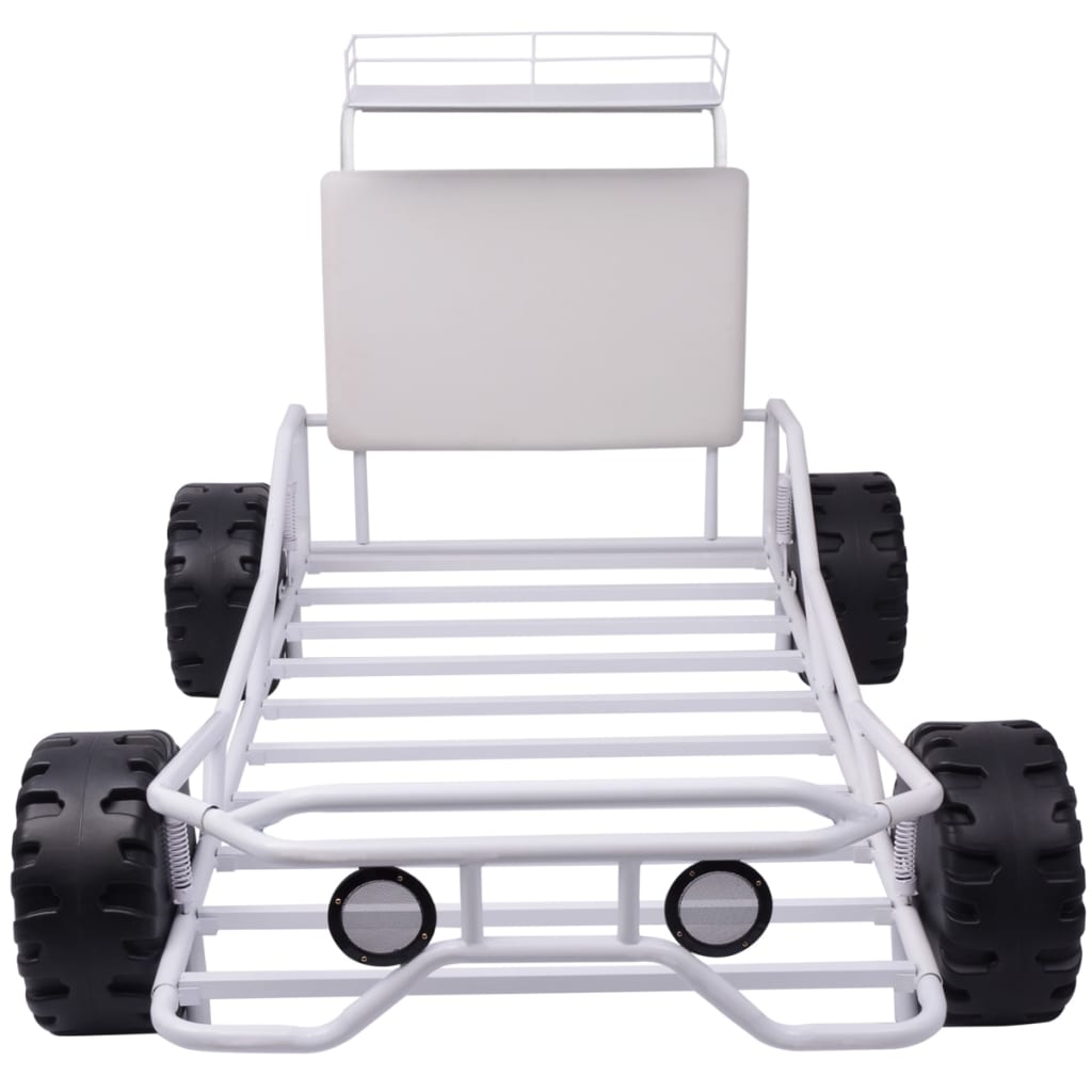 vidaXL Letto bambini a forma di auto da corsa in acciaio 190x90 bianco