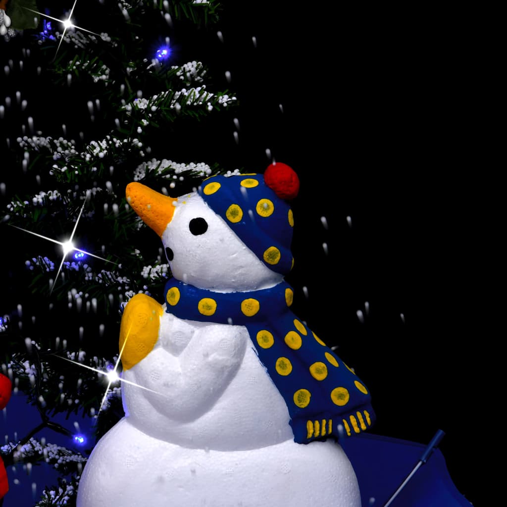 vidaXL Albero di Natale con Nevicata e Base ad Ombrello Blu 170 cm PVC