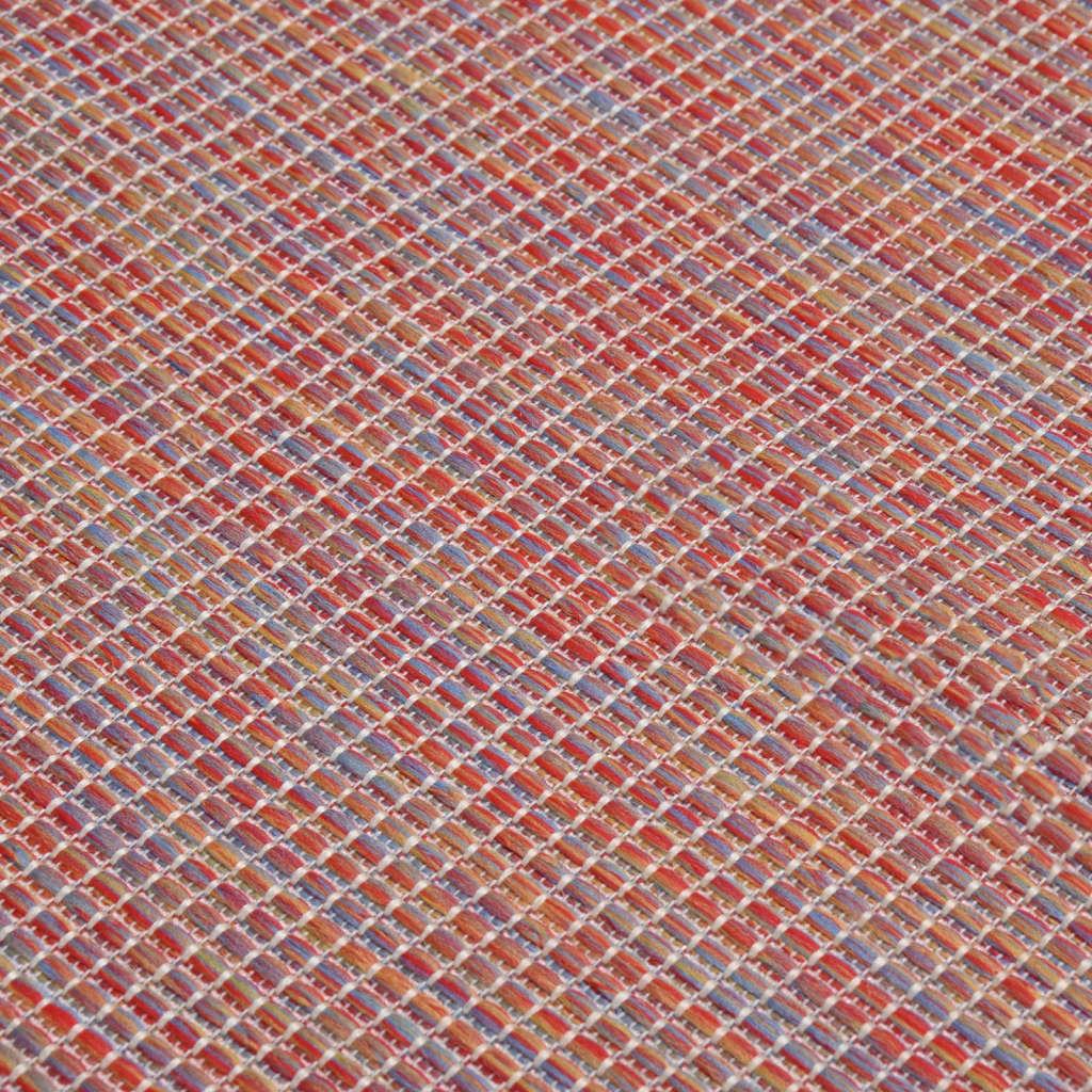 vidaXL Tappeto da Esterni a Tessitura Piatta 100x200 cm Rosso