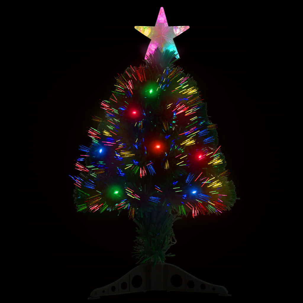 vidaXL Albero di Natale Preilluminato con Supporto 64 cm Fibra Ottica