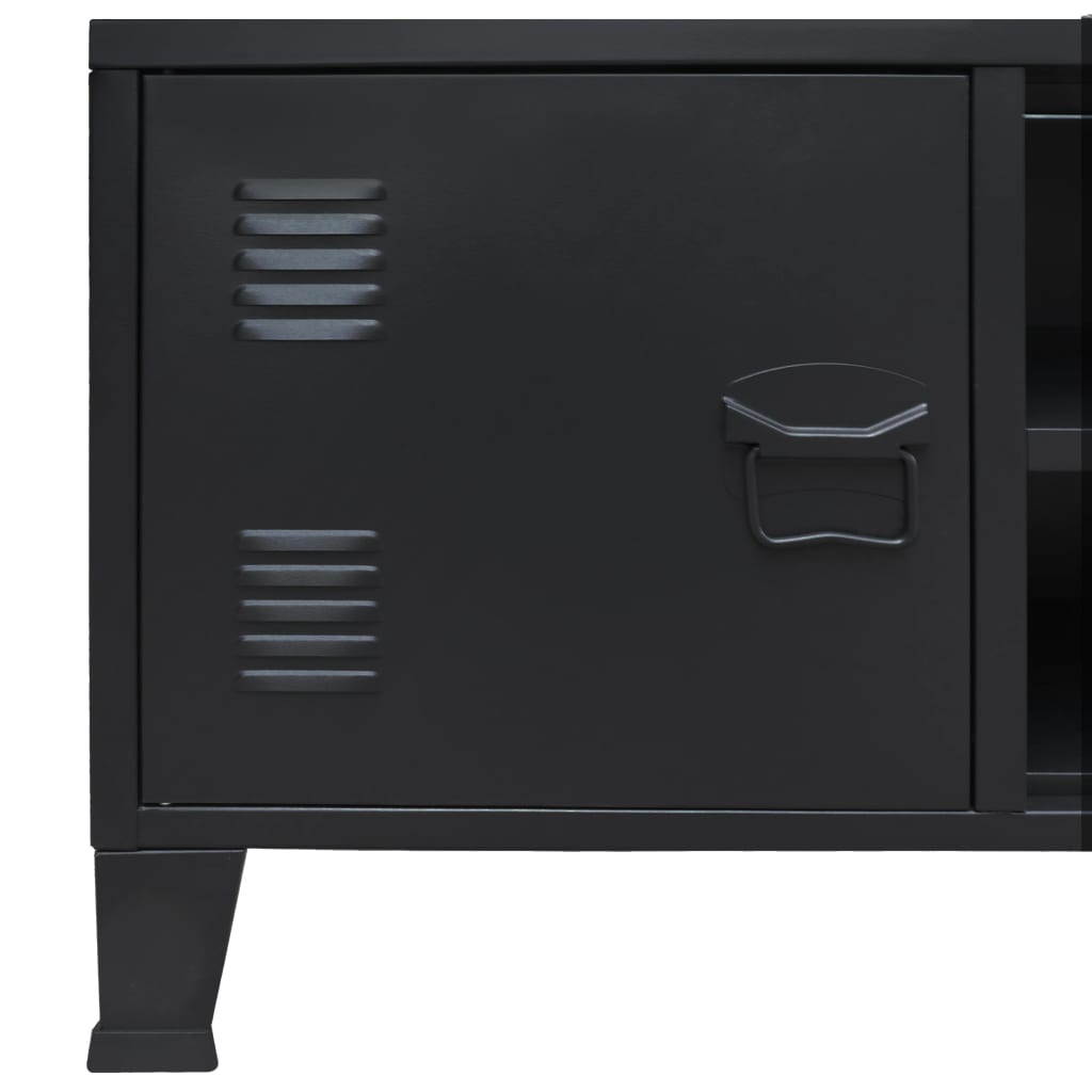 vidaXL Mobile Porta TV in Metallo Stile Industriale 120x35x48 cm Nero