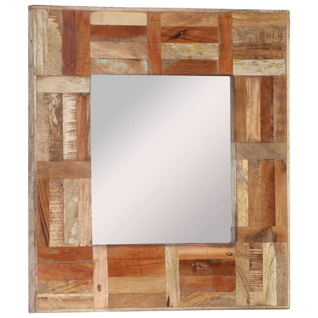 vidaXL Specchio da Parete in Legno Massello di Recupero 50x50 cm
