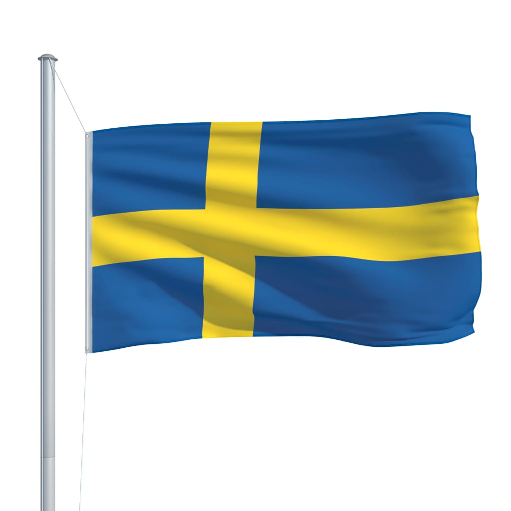 vidaXL Bandiera della Svezia con Pennone in Alluminio 6,2 m