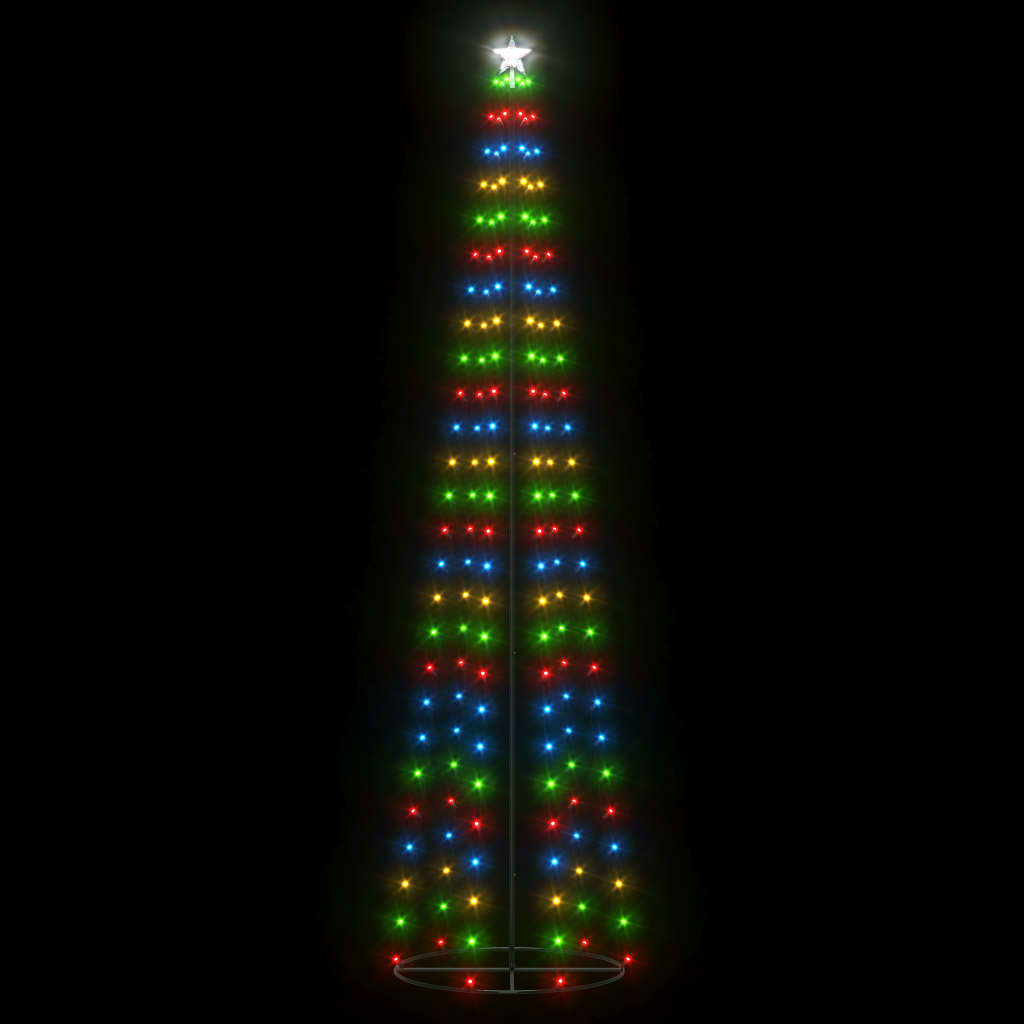 vidaXL Albero di Natale a Cono con 136 LED Colorati 70x240 cm