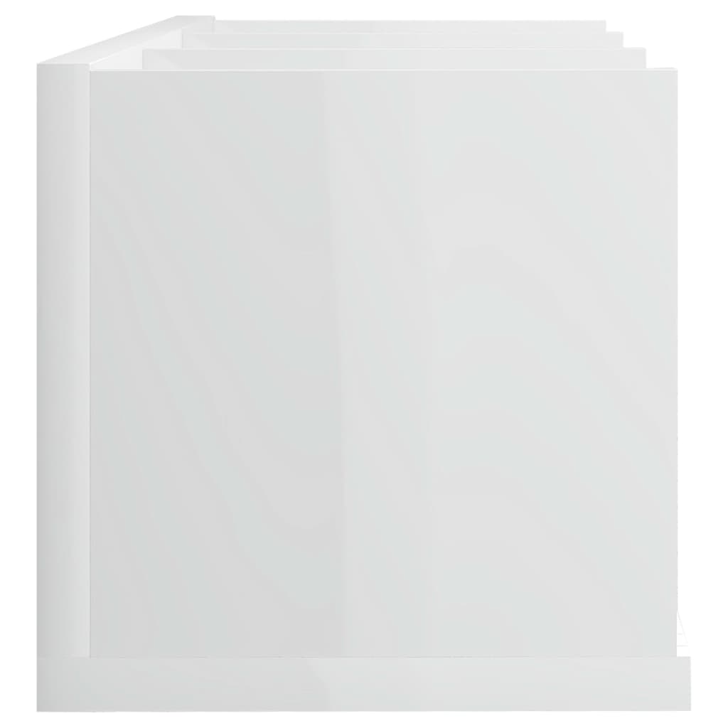 vidaXL Scaffale Porta CD Parete Bianco Lucido 75x18x18 cm Multistrato