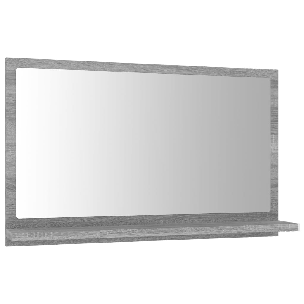 vidaXL Specchio da Bagno Grigio Sonoma 60x10,5x37 cm Legno Multistrato