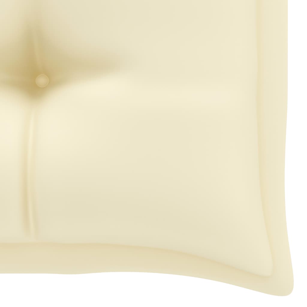 vidaXL Panca da Giardino e Cuscino Bianco Crema 112 cm Legno di Teak