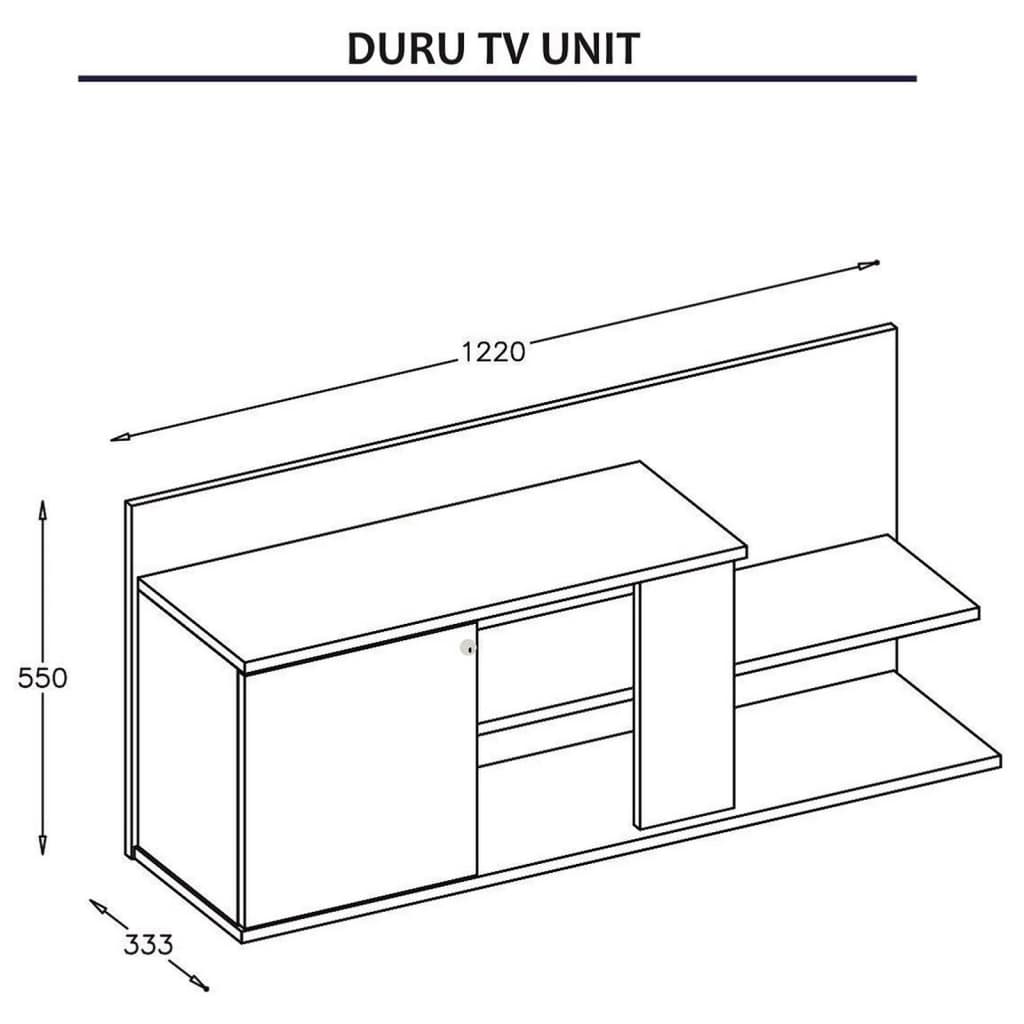 Homemania Mobile Porta TV Duru 122x33,3x55 cm Nocciola