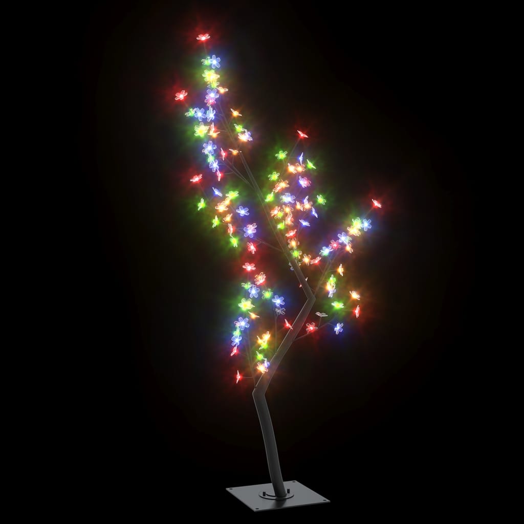 vidaXL Albero di Natale 128 LED Colorati Ciliegio in Fiore 120 cm