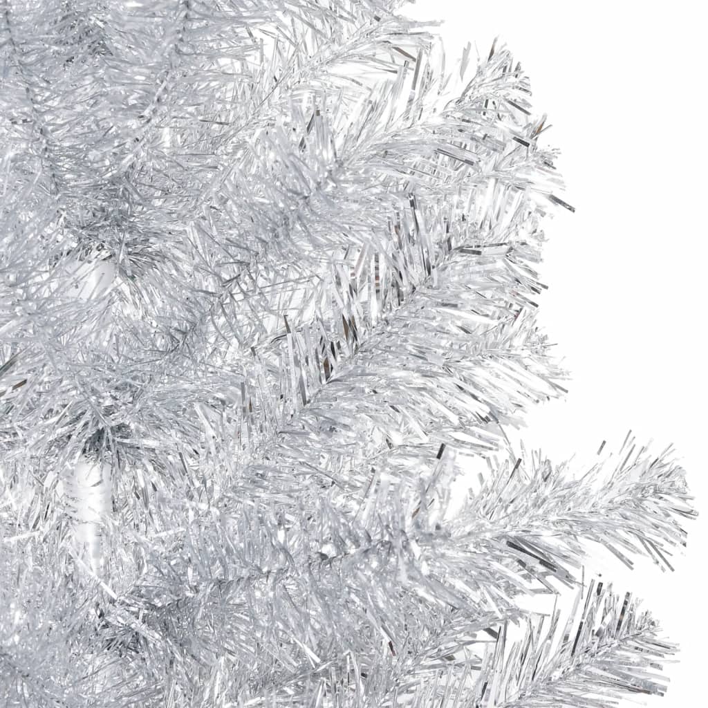 vidaXL Albero di Natale Preilluminato con Palline Argento 120 cm PET