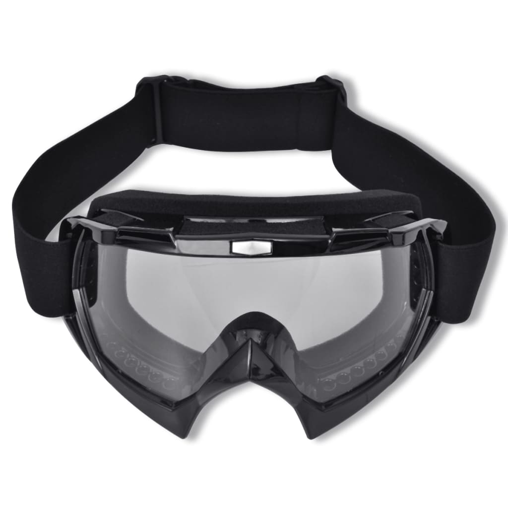Moto Occhiali motocross occhiali neri visiera trasparente