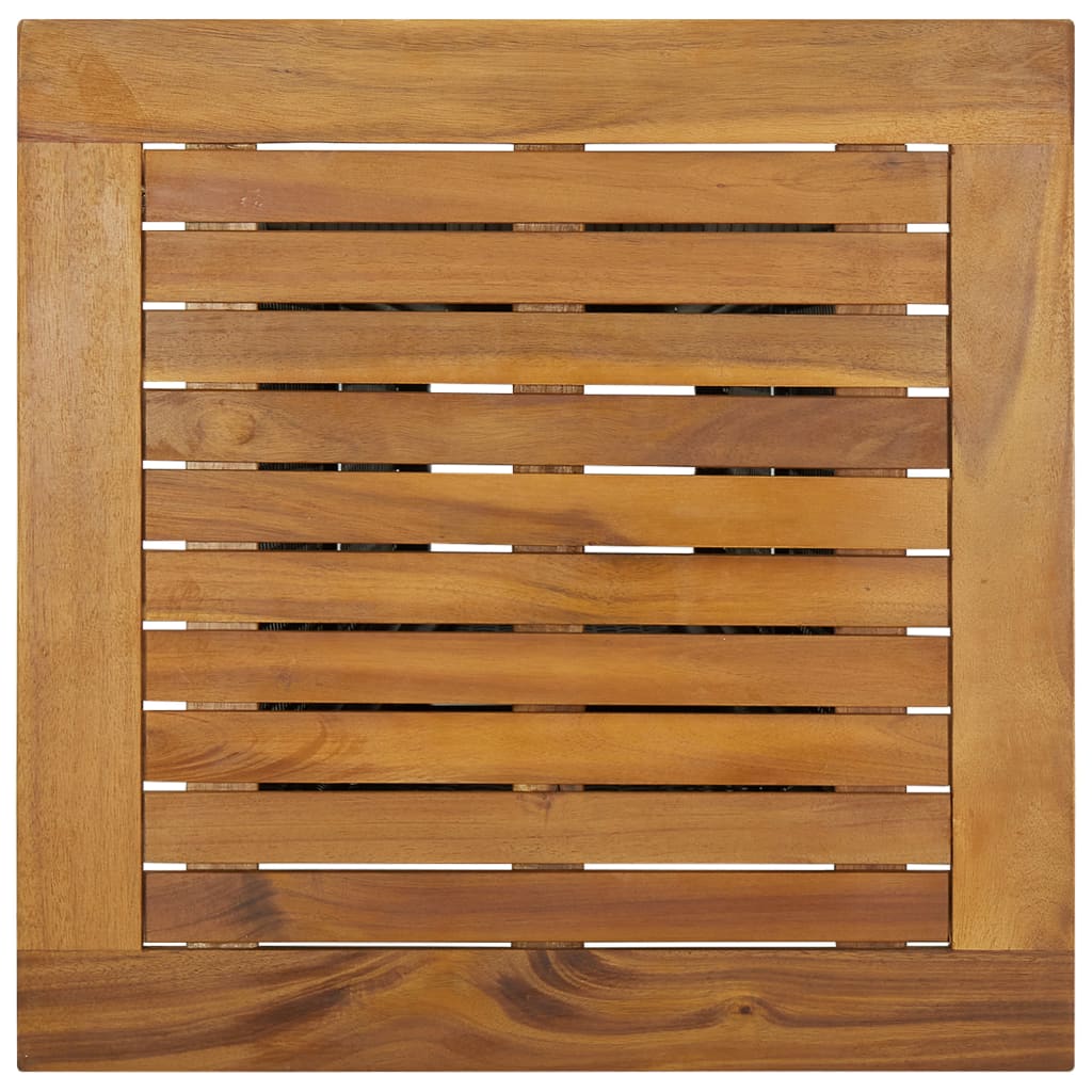 vidaXL Tavolino da Tè Grigio 60x60x110 cm Polyrattan e Massello Acacia