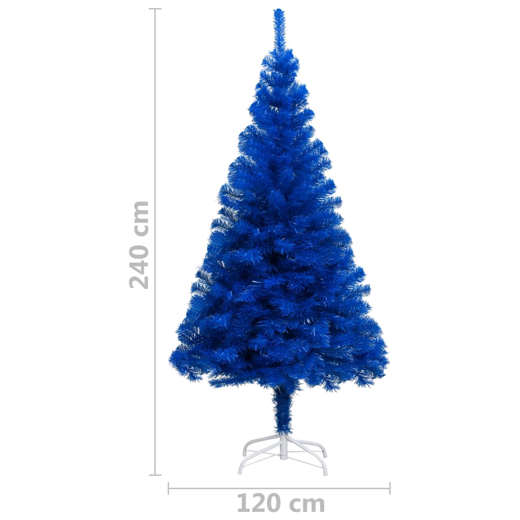 vidaXL Albero di Natale Preilluminato con Palline Blu 240 cm PVC